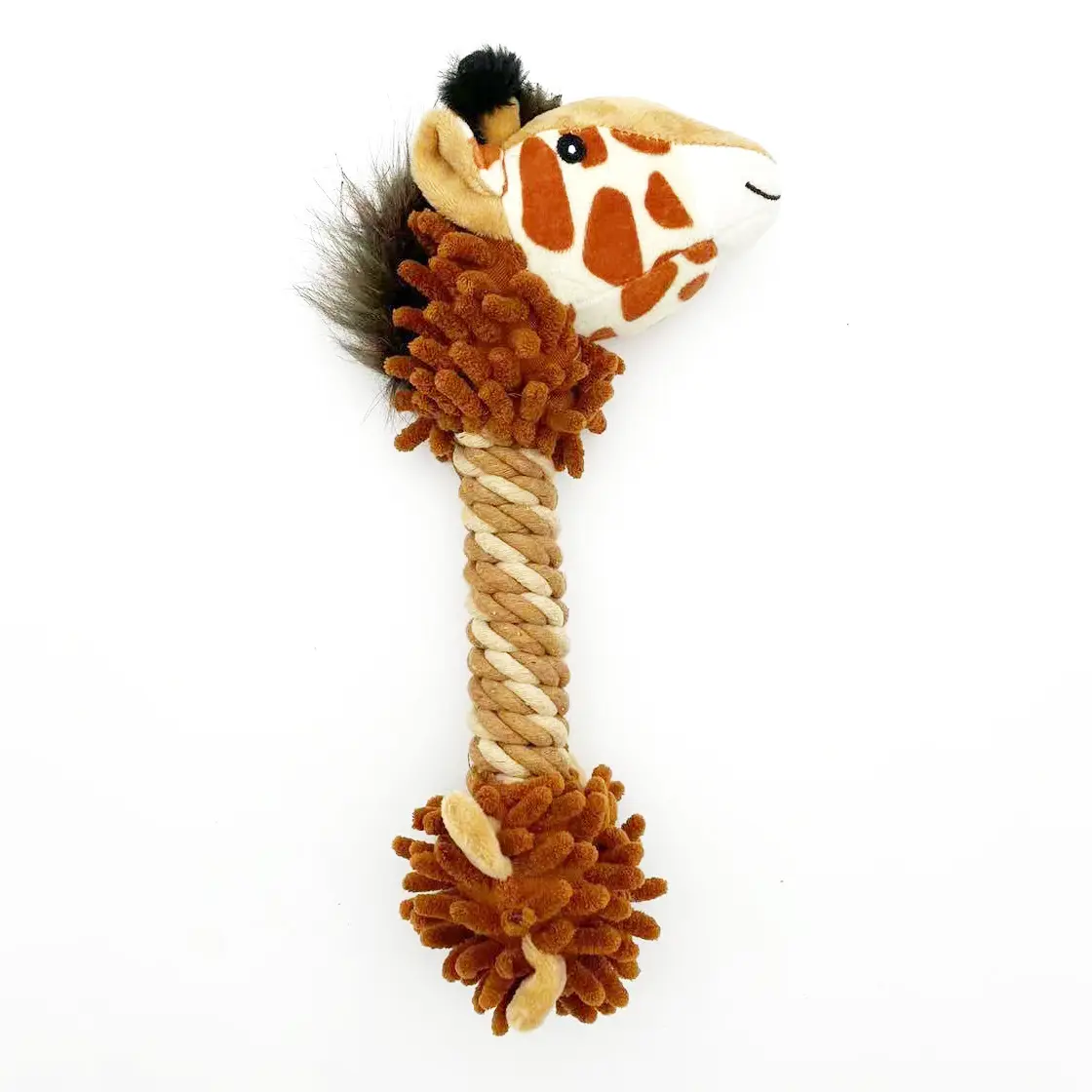 New released animal giraffe shape plush cotton rope dog toy sound chew interactive cleaning teeth