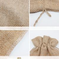 Sac promotionnel de jute de cordon, pochette de sacs de toile de jute