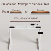 PRORIALS Cadre de bureau réglable en hauteur à double moteur, couleur personnalisée, ergonomique, extensible, pour position assise et debout, OEM ODM