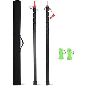 Poteaux de tente télescopiques haut de gamme, poteaux de bâche réglables en aluminium pour abri de camping en plein air - Product Image 1