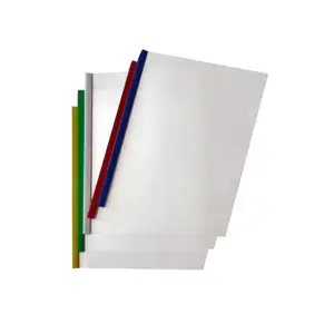 품질 보장 투명 플라스틱 슬라이드 바 보고서 책 표지 문서 홀더 A4 크기 로고 인쇄 파일 폴더