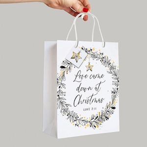Bolsa de Regalo Ecológica Multiusos de Grado Alimenticio para Días Festivos Cristianos, Bolsa de Papel de Primera Calidad para Envolver Regalos con Versículos Bíblicos - Product Image 4
