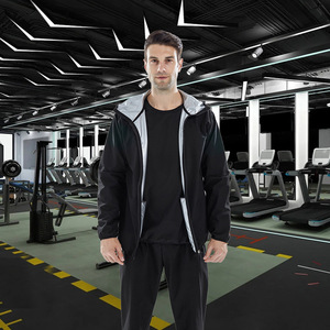 Tuta da <span class=keywords><strong>Sauna</strong></span> Personalizzata con Logo <span class=keywords><strong>per</strong></span> Uomo e Donna, Giacca e Pantaloni da Sudorazione <span class=keywords><strong>per</strong></span> Allenamento in Palestra - Product Image 4