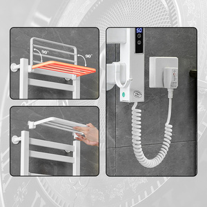 Scaldasalviette Elettrico in Fibra di Carbonio Senza Foratura, Scaldasalviette Intelligente <span class=keywords><strong>per</strong></span> <span class=keywords><strong>Bagno</strong></span> con Temperatura Costante, Scaldasalviette Riscaldante Senza Foratura - Product Image 4