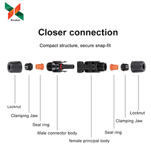 <span class=keywords><strong>Connecteurs</strong></span> solaires <span class=keywords><strong>MC4</strong></span> en gros, 1000V 30A, adaptés aux câbles PV 2,5/4/6 mm, applications d'alimentation des panneaux solaires - Product Image 4