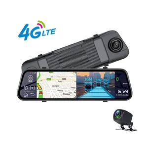 9.66in 4g Car Dvr With Dual Lens HD1080P Record With Wifi Adas And Gps Navigation Remote Live Streaming 4g Mirror Car Camera