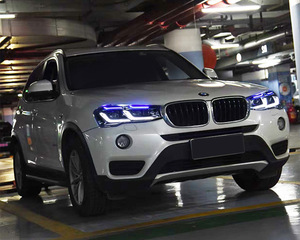 Para BMW X3 (2010-2017) - Conjunto de faros delanteros LED de 12V con luz diurna azul, estilo ceja, modificados, para modelos F25 y F26, faros LED de 12V mejorados - Product Image 3