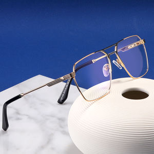 MS 91326 2024 nuevas <span class=keywords><strong>gafas</strong></span> para hombre, <span class=keywords><strong>gafas</strong></span> de Metal con puente de doble nariz, <span class=keywords><strong>montura</strong></span> cuadrada, <span class=keywords><strong>gafas</strong></span> ópticas antiluz azul, moda personalizada - Product Image 2