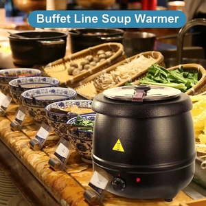 Olla Eléctrica Comercial de Acero Inoxidable Plateado Desmontable, Calentador de Alimentos y Sopas de Sobremesa, Olla para Sopa Comercial de 10.5 QT - Product Image 3