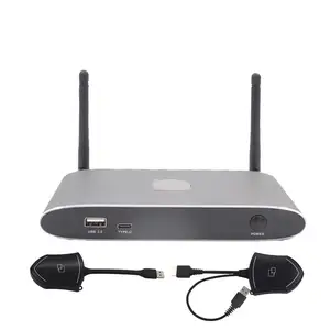 무선 프리젠 테이션 울트라 HD 4K 60Hz 444 Airplay Googlecast Miracast 듀얼 분할 화면 멀티 뷰어 비디오 협업 시스템