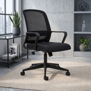 Customized Black Ergonomic Executive Office <b>Chair</b> Bow Armrest <b>Wing</b> <b>Back</b> Comfortable Modern Design Mesh Fabric Revolving - Product Image 2