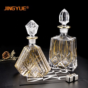 เหยือกเหล้า JINGYUE รุ่นคลาสสิก ขนาด 500 มล. 17 ออนซ์ ทำจากแก้วใสไร้สารตะกั่ว ดีไซน์คริสตัล สำหรับเหล้าบูร์บอง สก็อตช์ และวิสกี้ เป่าด้วยมือ - Product Image 2