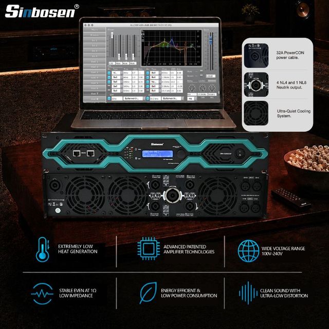 3200W 2U Class D Stereo DSP Digital Power Amplifier Module 2 Ohm Professional Sound Equipment