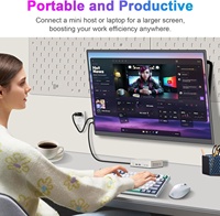 Moniteur portable AHXJKA 24,5 pouces 2,5K 144Hz 1,29 1 300 nits IPS avec haut-parleurs intégrés et béquille - Pour ordinateur portable/PC/téléphone/PS/Switch