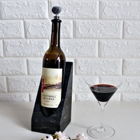Porte-bouteilles à vin individuel de luxe en acier gris de haute qualité, design moderne européen, personnalisé, emballé en carton