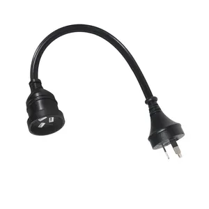 Australian Standard Ac Power Cable Au Plug Male to Female Connector 3Pin H05vv-F 3X0.75Mm2 Australia Extension Cord