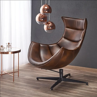Fauteuil de salon en cuir véritable nordique, avec fonction de massage rafraîchissant, design contemporain, idéal pour appartement, villa, chambre, salon, hôtel, bureau