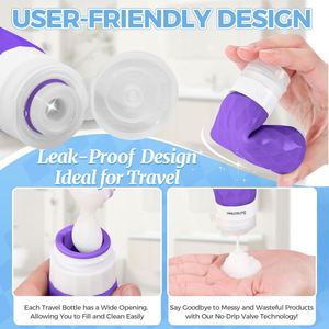 Kit de voyage personnalisable avec logo, flacons rechargeables approuvés, étanches, portables et durables, et pot de 30 ml avec étui pour articles de toilette - Product Image 3