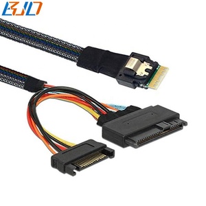 Mini SAS 0,5 4i 38Pin a U.2 Cable de datos de conector de SFF-8639 M 1M con alimentación SATA de 15 pines para <span class=keywords><strong>U2</strong></span> NVME SSD - Product Image 3