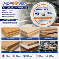 Lame de scie circulaire TCT de 9 pouces (230 mm) à 80 dents pour la coupe du bois, haute précision, coupe lisse, pour le travail du bois