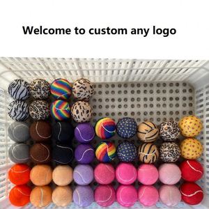 Balle de tennis pour chien en caoutchouc de 2,5 pouces avec logo imprimé personnalisé - Product Image 2