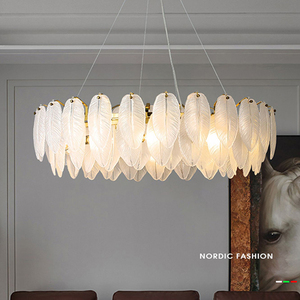 <span class=keywords><strong>Lampadari</strong></span> a Led nordici <span class=keywords><strong>per</strong></span> soggiorno sala da pranzo camera da letto occhiali da cucina <span class=keywords><strong>lampadari</strong></span> di piume lampada a sospensione di lusso con decorazioni artistiche in oro - Product Image 3