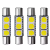 C5W T6 Feston 28mm 31mm Led Ampoules 5050 3SMD 12V 6000K Blanc Voiture Intérieur Dôme Liseuse Pare-Soleil Vanité Miroir Lumières