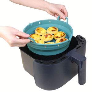 Vente en gros d'usine ODM/OEM Moule en silicone personnalisé réutilisable et pliable pour la cuisson, ensemble de doublures durables en silicone pliable pour friteuse à air - Product Image 4
