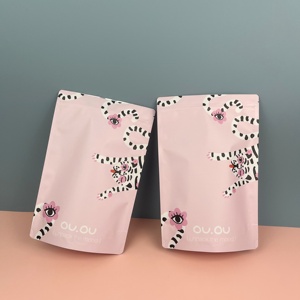 Sacchetto Stand-up <span class=keywords><strong>Rosa</strong></span> Opaco con Cerniera in PE per Alimenti, Confezione in Plastica per Tè in Polvere da 1kg, Dimensioni 200x300mm - Product Image 2