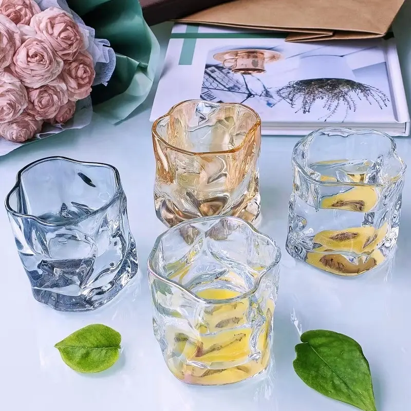 Customized Crystal Clear Colorful Shaped Wine Whiskey Glass Water Drinking Glasses for Bar Restaurant