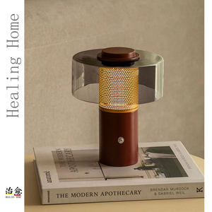 Table Lamp Retro Walnut Wood Color E27 LED <b>Bulb</b> Base Switch Control Eco-Friendly Indoor Lighting Fixture - Product Image 5