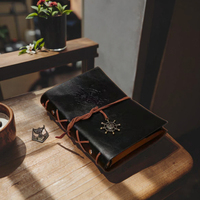 Carnet en cuir PU A5 A6 A7 avec 160 pages, design boussole ancre gravée, journal de voyage, cadeau de Saint-Valentin pour lui ou elle