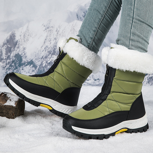 Botines impermeables de cuero a la moda para mujer, zapatillas con cadena de encaje para mujer, <span class=keywords><strong>Botas</strong></span> calientes personalizadas con plataforma para otoño occidental - Product Image 3