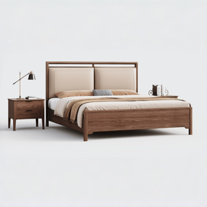 Estrutura de Cama Moderna em Madeira de Olmo no Novo Estilo Chinês, Adequada para Quartos em Residências, Vilas e Hotéis. - Product Image 6