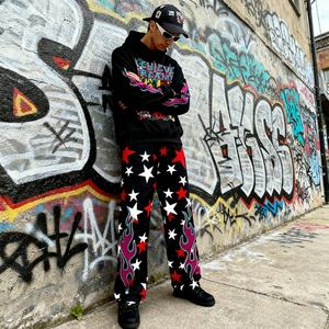 Conjunto Deportivo Streetwear de 500 g/m², Sudadera con Capucha y Pantalones Deportivos con Estampado Gráfico Personalizado, Tallas Grandes para Hombre - Product Image 1