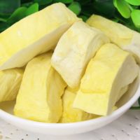 Vente en gros de nourriture saine, collations chinoises, chips croustillantes, tranches/poudre/cube de durian lyophilisés