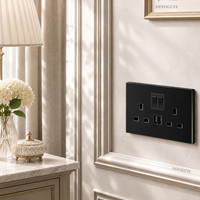 Prise murale industrielle britannique 16A avec USB Type-C à charge rapide pour projets hôteliers à Hong Kong et Macao