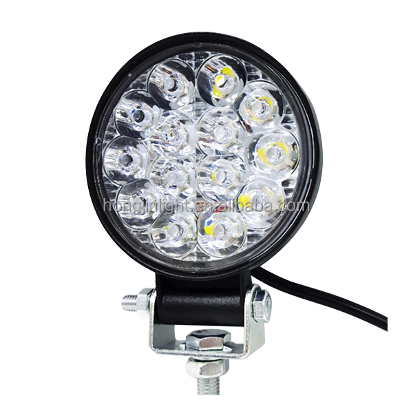 Hongjin 3.35" 30mm Thickness 3030LED 14LEDS 42W 6000K Spot Beam 10-60V DC Motorcycle Tractor Excavator LED Work Light