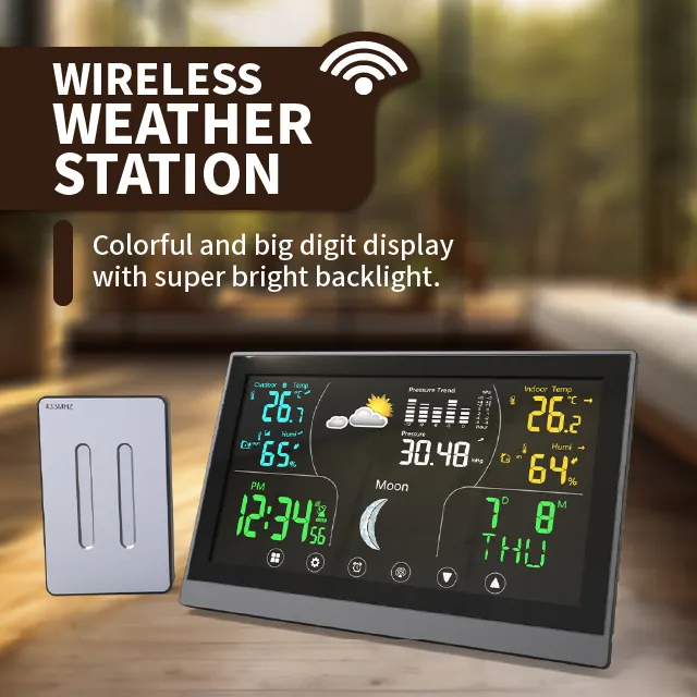 YOUTONG weather forecast multi functional intelligent digital weather clock large display wifi wireless weather station