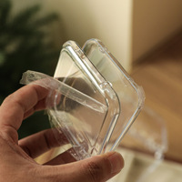 Boîte de rangement pour ongles en acrylique avec ruban adhésif double face, emballage pour ongles à presser, étui de rangement transparent carré pour ongles