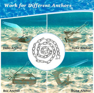 Chaîne d'ancre en acier inoxydable de qualité marine 316SS DIN 766 BBB avec manille de verrouillage anti-débrayage pour ancre de bateau marin - Product Image 6