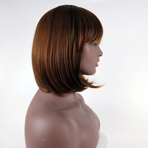 Perruque Courte Droite Bob Synthétique Sans Lacet, Entièrement Faite à la Machine, Double Trame, Tendance, Nouvelle Collection UMS en Promotion - Product Image 6