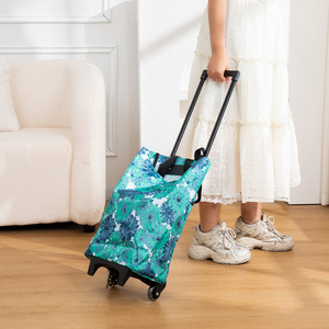 Carrito de compras plegable, portátil e impermeable con ruedas para supermercado y compras de comestibles - Product Image 6
