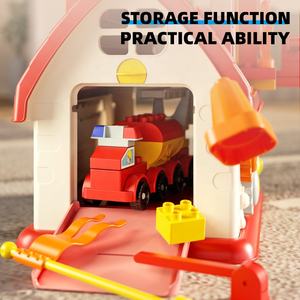 ชุดรูปแบบบล็อกก่อสร้างเม็ดเล็กๆแบบ DIY สำหรับเด็กชุดของเล่นสำหรับงานวิศวกรรมกองไฟอิฐก่อสร้างแบบจำลองพร้อมพรม - Product Image 5