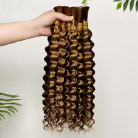 Extensions de cheveux humains brésiliens en gros, bouclés profonds, pour tresses bohèmes, trame nouée à la main, cheveux bruts Remy, entrepôt USA