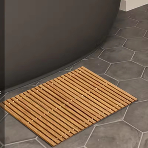 <span class=keywords><strong>Tapis</strong></span> de bain <span class=keywords><strong>antidérapant</strong></span> et imperméable <span class=keywords><strong>en</strong></span> bambou et teck massif, écologique, pour <span class=keywords><strong>douche</strong></span> et baignoire, vente <span class=keywords><strong>en</strong></span> gros 2025 - Product Image 6
