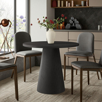 Table à manger réglable en bambou et bois massif style ferme moderne, 2-4 places, piétement noir, mobilier de maison, appartement, villa, cuisine, salon