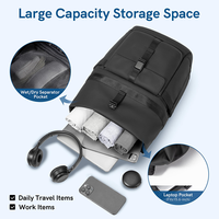 Sac à dos pour ordinateur portable 15 pouces pour homme, personnalisable avec logo, résistant à l'eau, idéal pour le travail, les trajets quotidiens et les voyages de loisirs