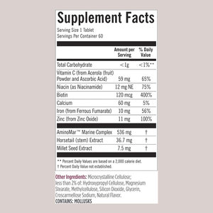 Women's Aminomar Collagen & Biotin Complex Hair Growth Vitamins Dietary Supplement Tablets For Adult Use Beauty - Product Image 2