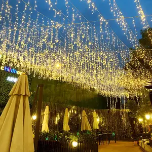 Luces de Navidad cortina carámbano cadena luces 4 metros Droop 0,4-0,6 m Led decoración al aire libre Año Nuevo boda fiesta guirnalda